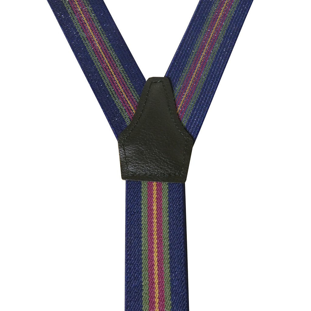 サスペンダー メンズ Ｙ型サスペンダー 30mm ストライプ ネイビー系 S32 Mサイズ