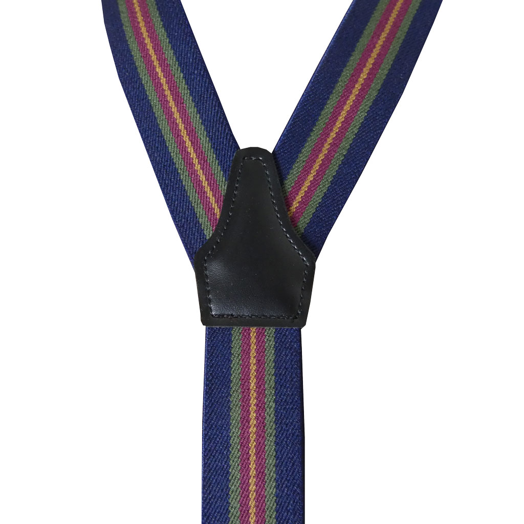 サスペンダー メンズ Ｙ型サスペンダー 30mm ストライプ ネイビー系 S32 Mサイズ