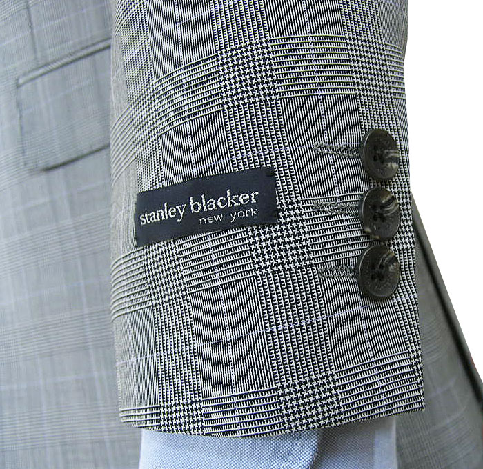 スーツ メンズ 春夏 シングルスーツ 3つボタン スタンリーブラッカー(stanley blacker) 段返り三つボタン ビジネススーツ グレンチェック オーバーペン 4408 AS(A4) AM(A5)
