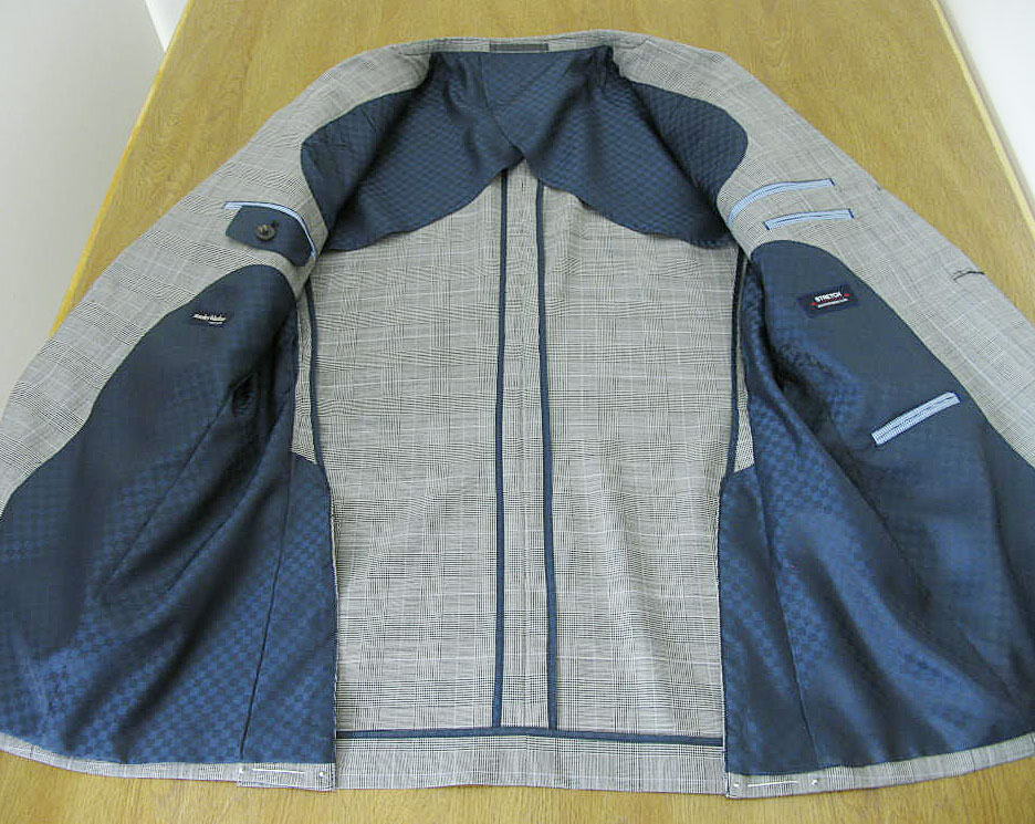 スーツ メンズ 春夏 シングルスーツ 3つボタン スタンリーブラッカー(stanley blacker) 段返り三つボタン ビジネススーツ グレンチェック オーバーペン 4408 AS(A4) AM(A5)