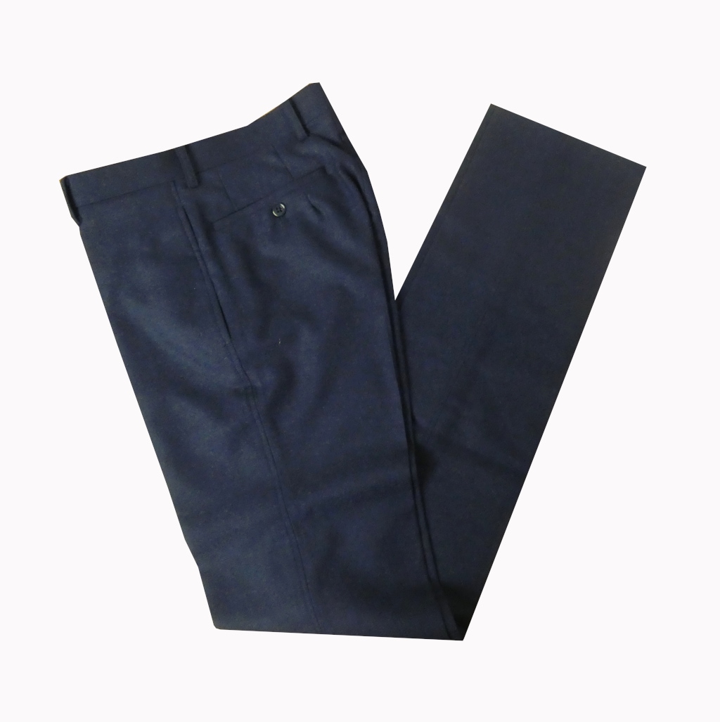 スラックス メンズ 秋冬 ノータック パンツ ストレッチ ウール混 ハイバセロン(HAI-VASERON) ネイビー 紺 9013 73cm 76cm 79cm