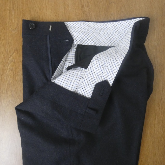 スラックス メンズ 秋冬 ノータック パンツ ストレッチ ウール混 ハイバセロン(HAI-VASERON) ネイビー 紺 9013 73cm 76cm 79cm