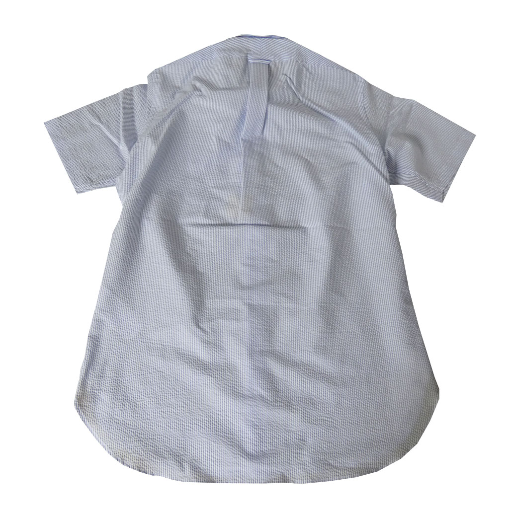 ジェイプレス (J.PRESS) シアサッカー ボタンダウンシャツ メンズ半袖シャツ サックスブルー  1173  M L XL