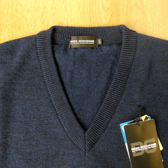 BON GIOVANE（ボンジョバネ）のVネックセーター ネイビー  0399　Mサイズ