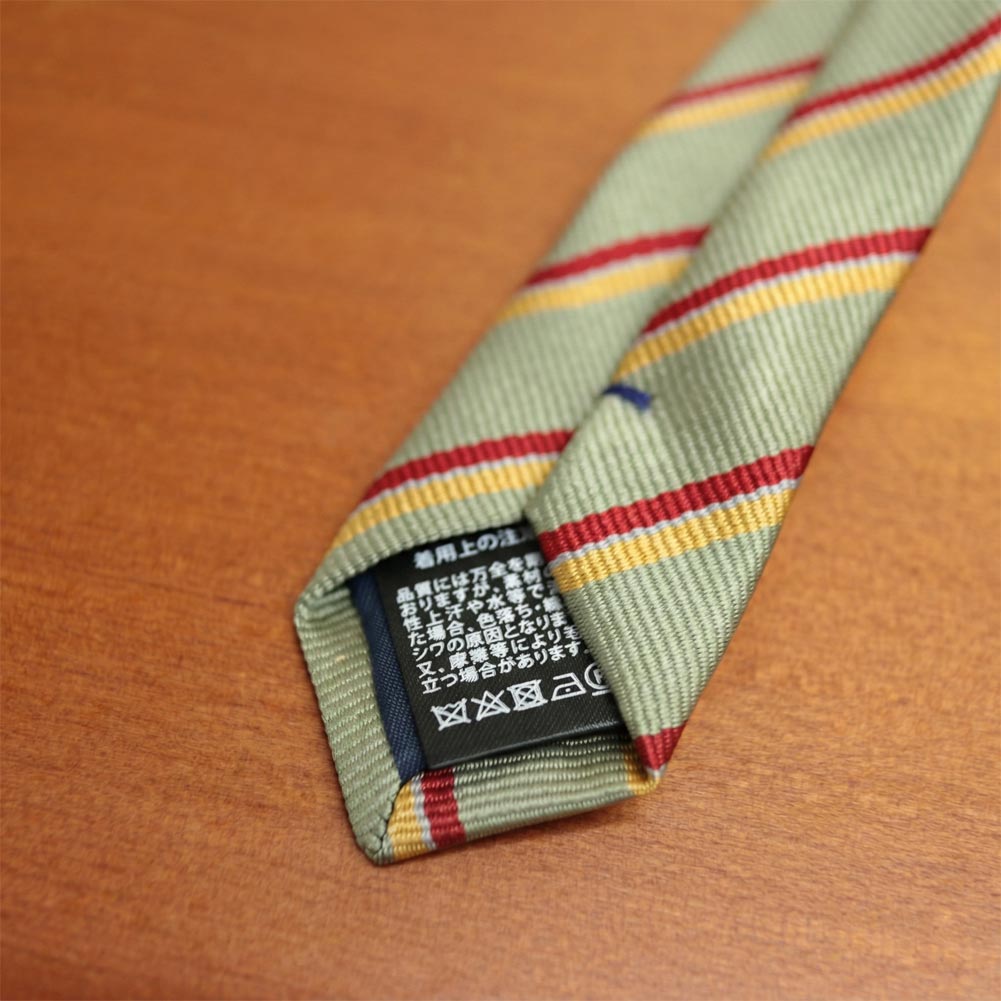 ネクタイ レジメンタル メンズ ビジネス おしゃれ ギフト 人気 Adam Smith ポリエステル100% ストライプ カーキ×エンジ×マスタード as0092