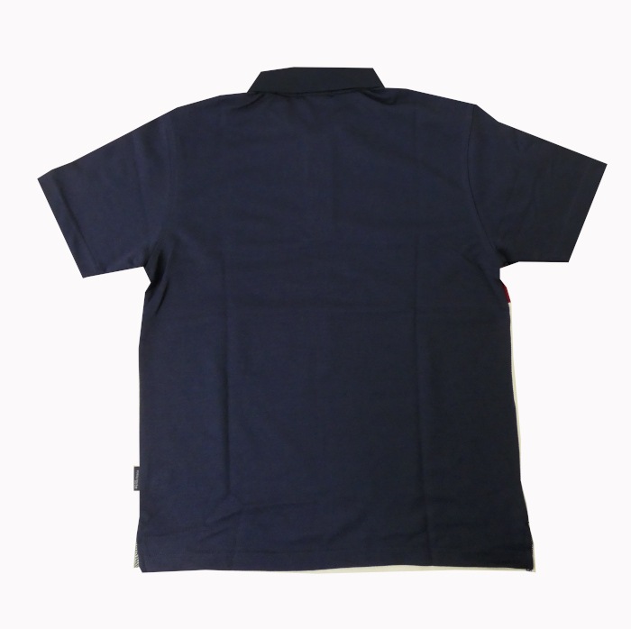 50%OFF！スタンリーブラッカー(stanley blacker) ポロシャツ メンズ 春夏 半袖 ボーダー  紺×エンジ×白　0288 　M L