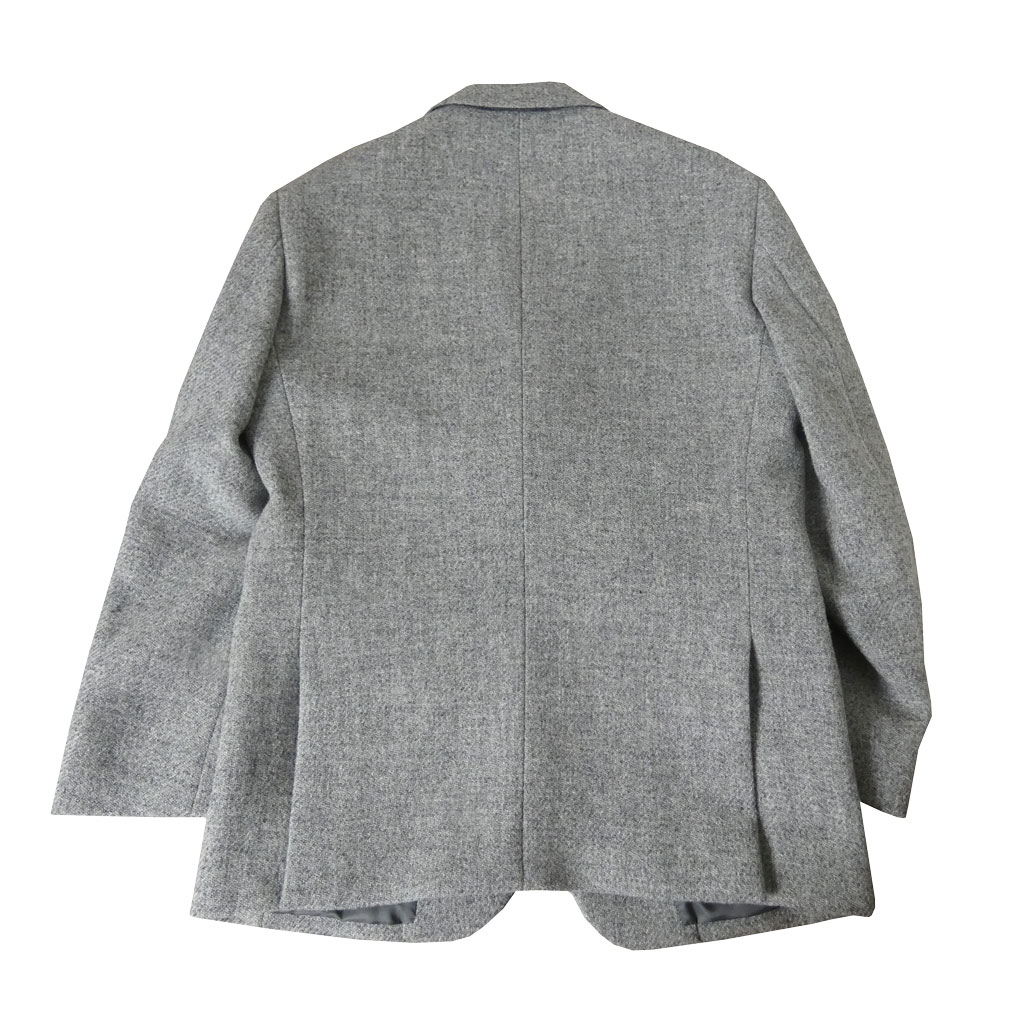 【希少】ハリスツイード♣銀メタルボタンテーラードジャケット　大きいサイズ　グレー ハリスツイード ジャケット メンズ 秋冬 2つボタン オックスフォード