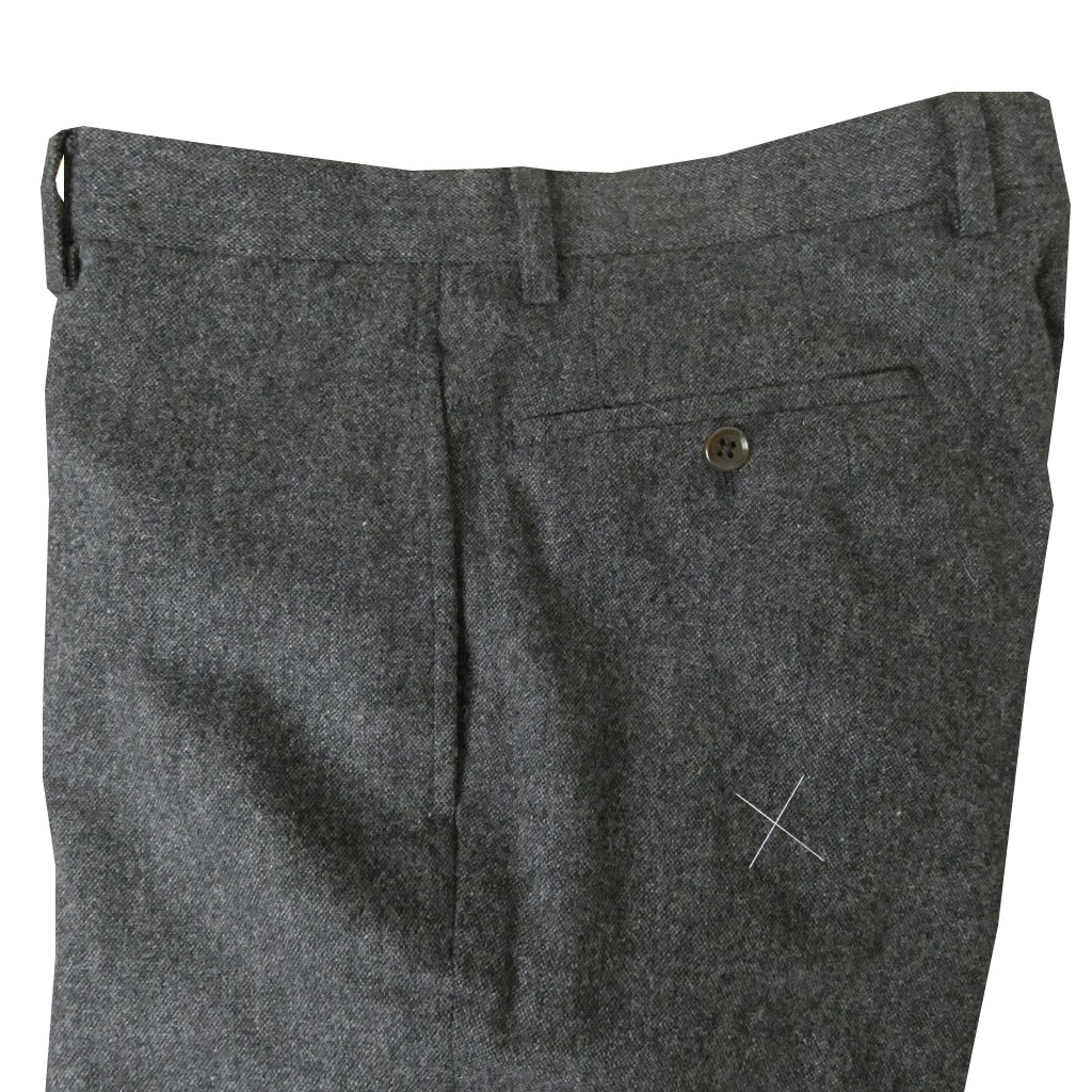 スラックス メンズ 秋冬春 ノータック パンツ ホームスパン ウール混 ハイバセロン (HAI-VASERON) チャコールグレー 0123  85cm