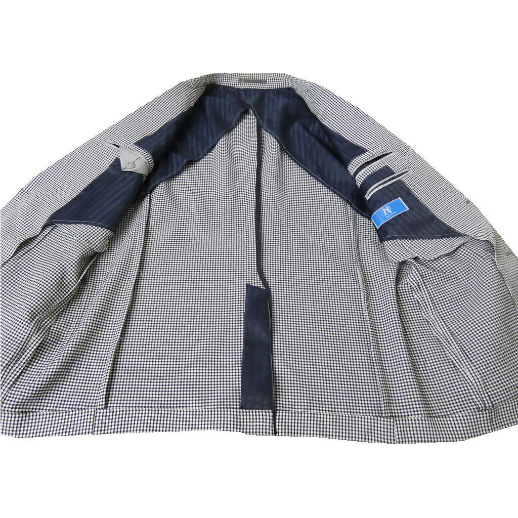 ジャケット メンズ 春夏 2つボタン シアサッカー ハイバセロン (HAI-VASERON) ギンガムチェック 2102 Sサイズ