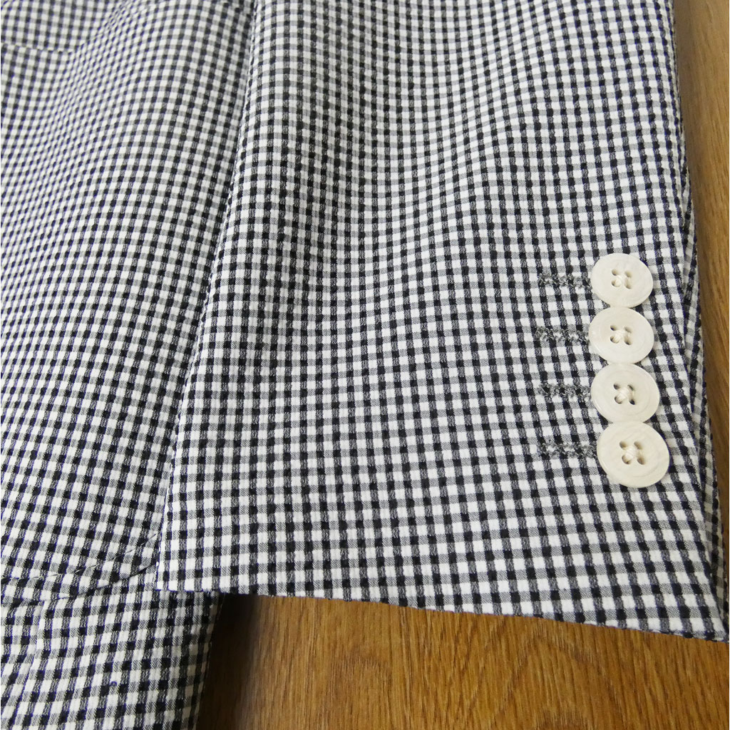 ジャケット メンズ 春夏 2つボタン シアサッカー ハイバセロン (HAI-VASERON) ギンガムチェック 2102 Sサイズ