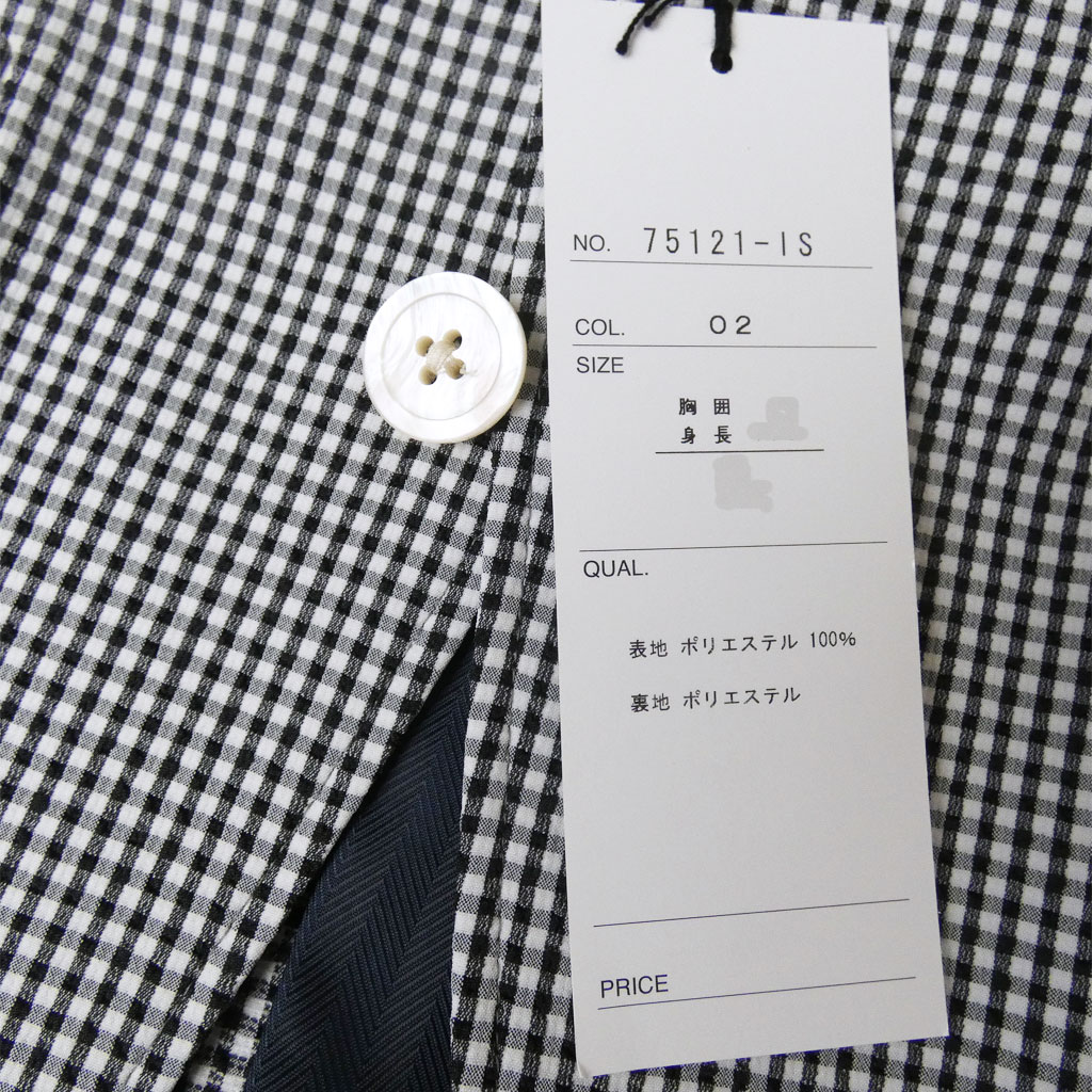 ジャケット メンズ 春夏 2つボタン シアサッカー ハイバセロン (HAI-VASERON) ギンガムチェック 2102 Sサイズ