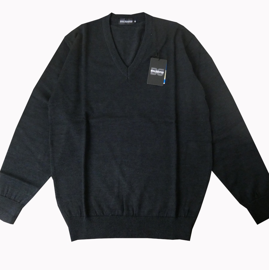 BON GIOVANE（ボンジョバネ）のVネックセーター 黒 ブラック  0315　M
