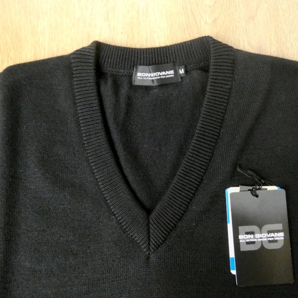 BON GIOVANE（ボンジョバネ）のVネックセーター 黒 ブラック  0315　M