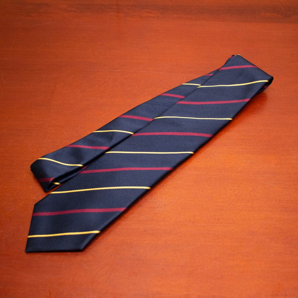 ネクタイ レジメンタル メンズ ビジネス おしゃれ ギフト 人気 マークス(MARKS) シルク100% ストライプ ネイビー×レッド×イエロー mt0077