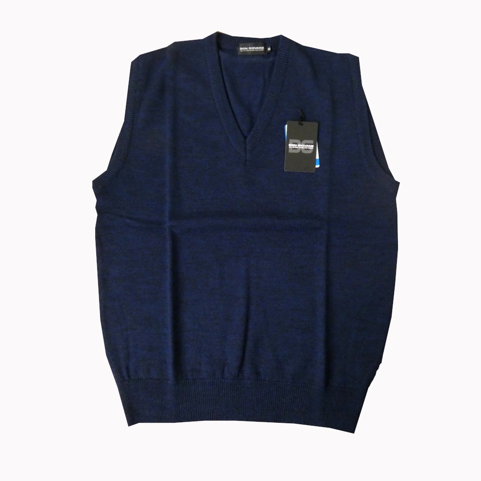 BON GIOVANE（ボンジョバネ）のVネック ニットベスト ネイビー 0199