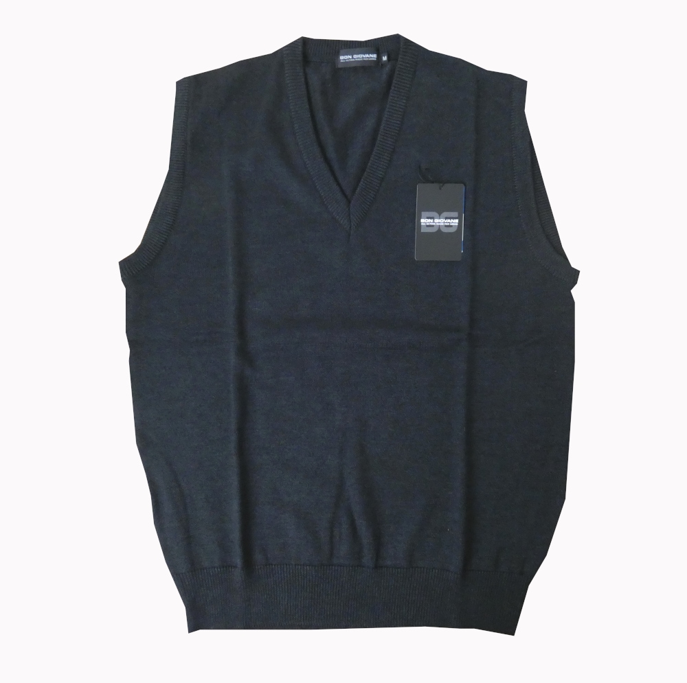 ボンジョバネ(BON GIOVANE) Vネック ニットベスト チャコールグレー 0114　M