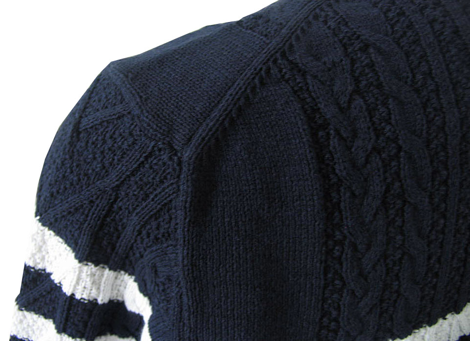 CHUBEI サマーセーター コットン ボーダー 紺×白 AK126  XL