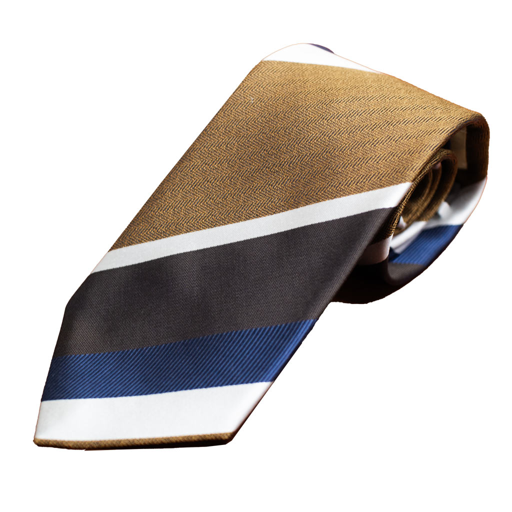 ネクタイ レジメンタル メンズ ビジネス おしゃれ ギフト 人気 マークス(MARKS) シルク100% ストライプ ブルー×ブラウン系×シルバー mt0082