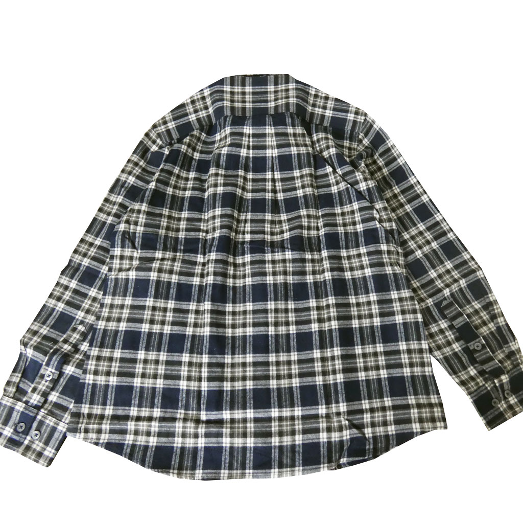 stanley blackerの長袖ネルシャツ ボタンダウン 紺系チェック 0588　L  LL