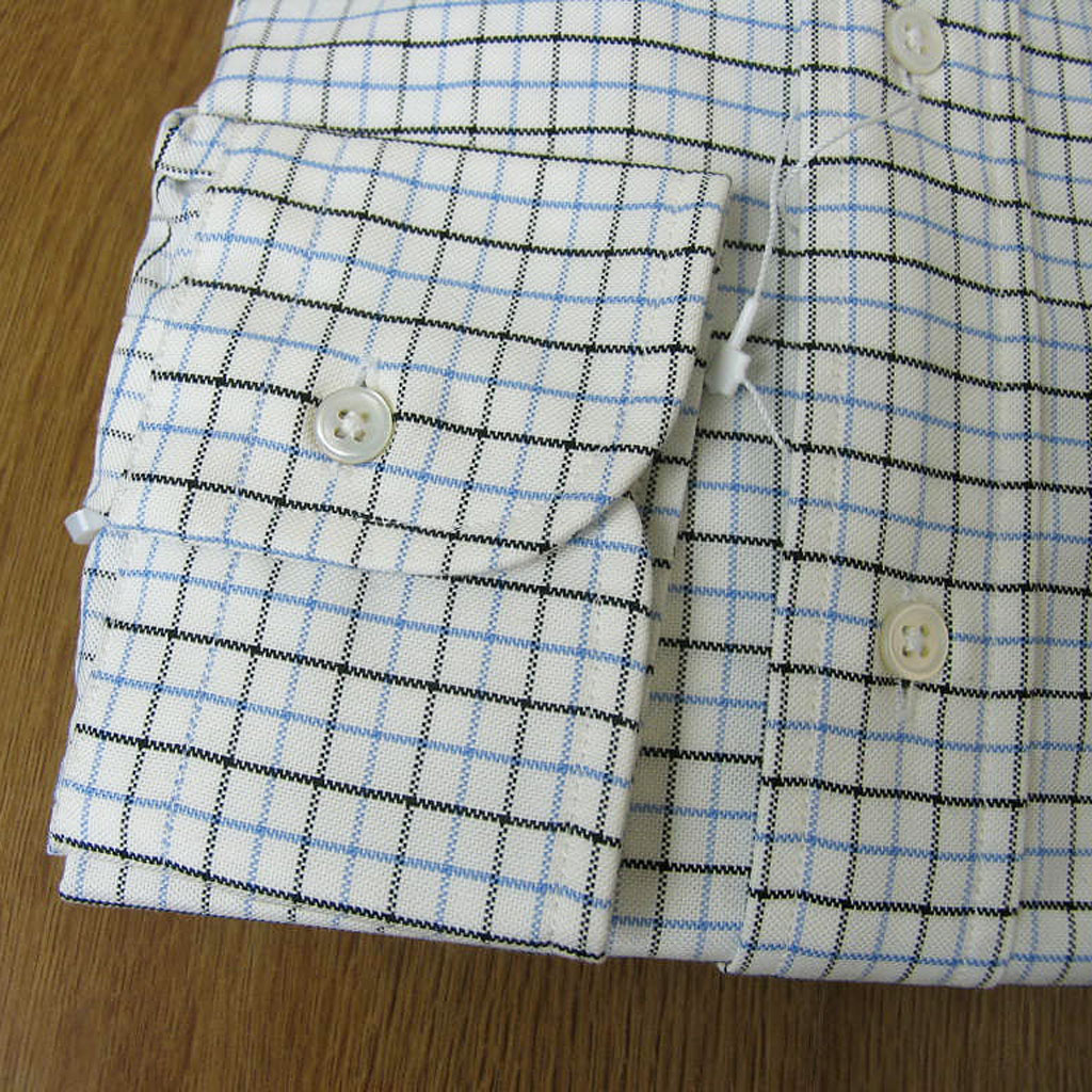 ジェイプレス (J.PRESS) ボタンダウンシャツ メンズ長袖シャツ カジュアルシャツ タッターソールチェック 青×黒　375 S