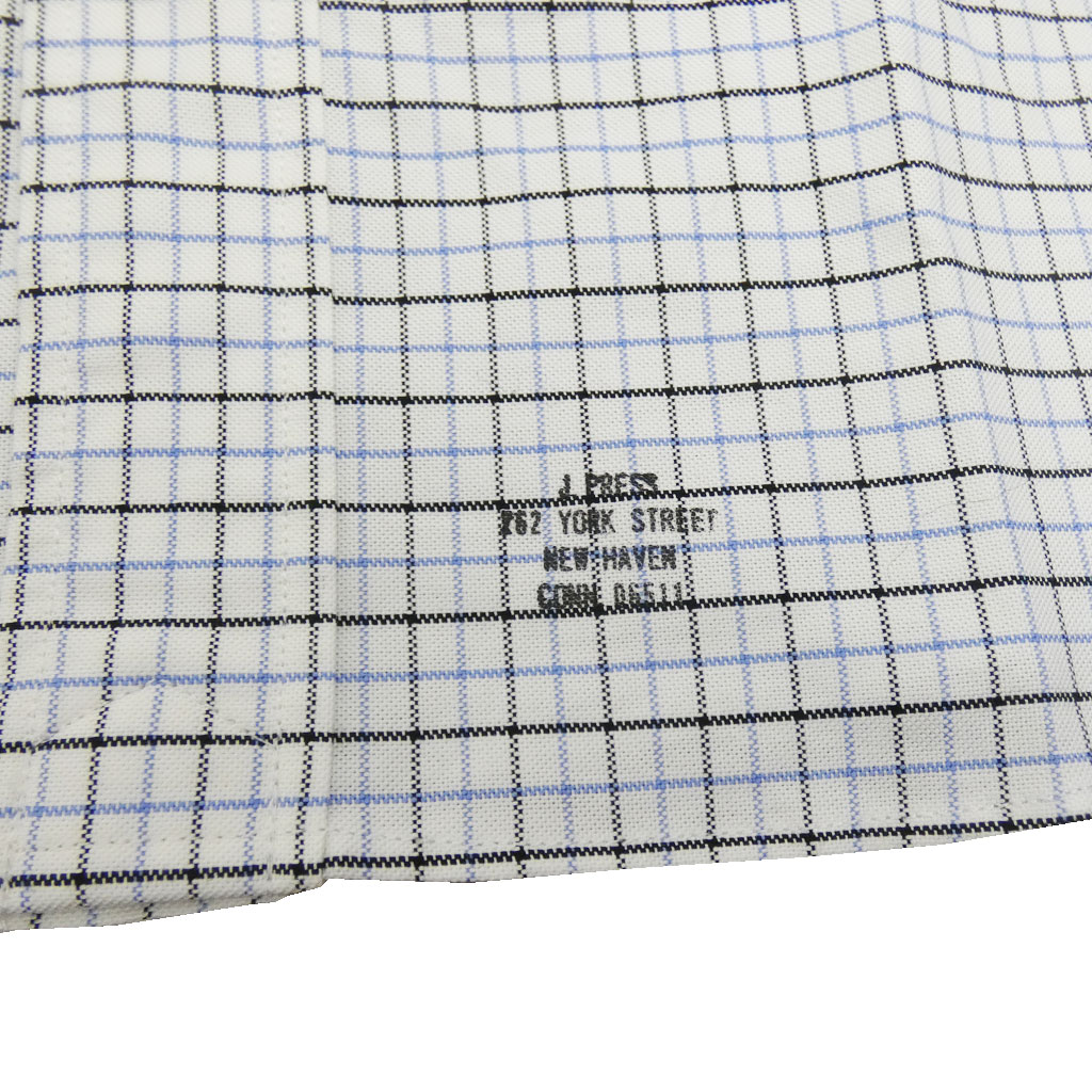 ジェイプレス (J.PRESS) ボタンダウンシャツ メンズ長袖シャツ カジュアルシャツ タッターソールチェック 青×黒　375 S