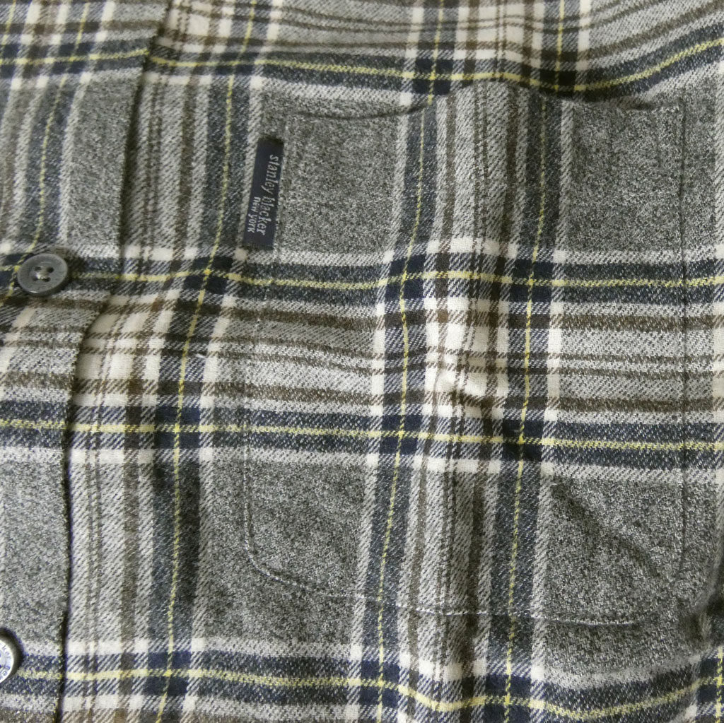 stanley blackerの長袖ネルシャツ ボタンダウン グレー系チェック 0715　 LL