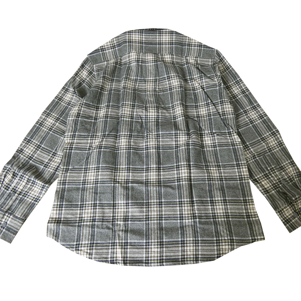 stanley blackerの長袖ネルシャツ ボタンダウン グレー系チェック 0715　 LL
