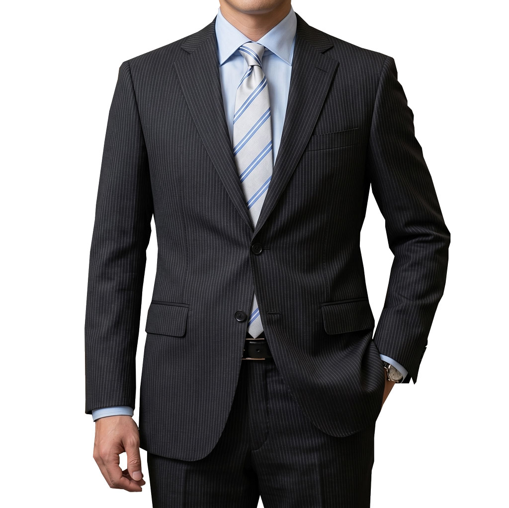スーツ メンズ 春夏秋 シングルスーツ 2つボタン セルッティ(CERRUTI) ビジネススーツ ストライプ ブラック 黒 6109 AB5