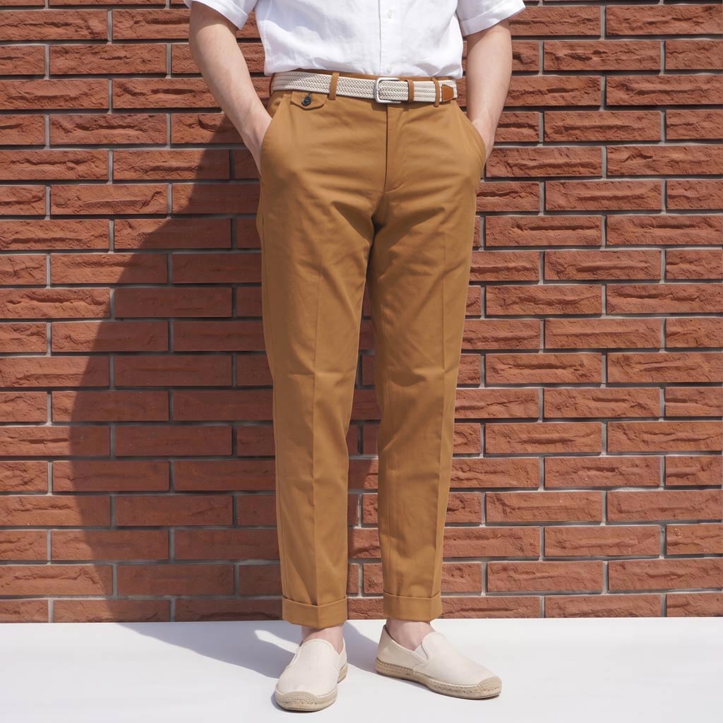 スラックス メンズ 春夏 コットンパンツ ノータック オックスフォードクラシック プレミアムライン (OXFORD CLASSIC PremiumLine) ウォルナットブラウン 4555 76cm 78cm 80cm 82cm 84cm 86cm 96cm 100cm