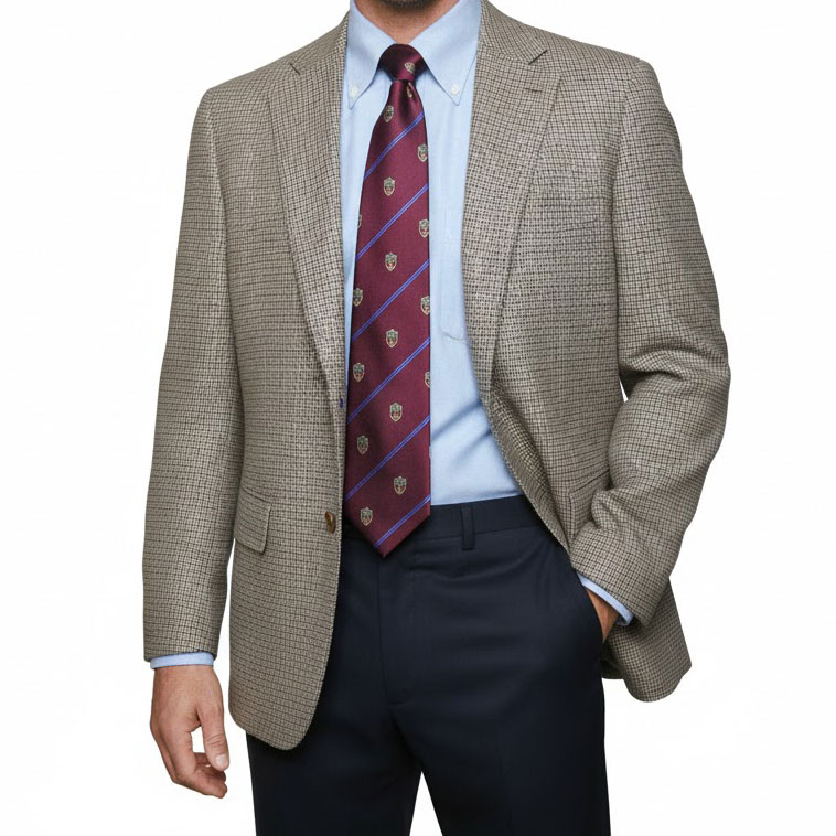 ジャケット メンズ 秋冬春 2つボタン アンコンジャケット スタンリーブラッカー(stanley blacker) ガンクラブチェック  ベージュ系 0352  ABM  ABL