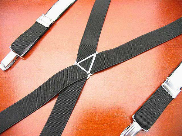 タキシード・モーニング共用のサスペンダー黒  M  L