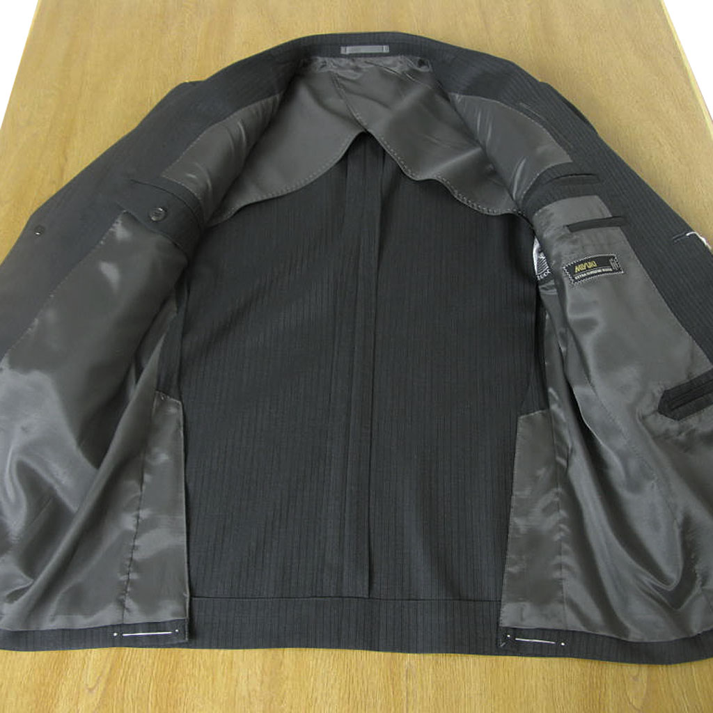 スーツ メンズ 春夏 シングルスーツ 2つボタン ミユキ(MIYUKI) 御幸 ビジネススーツ ストライプ  チャコールグレー 0223 BB4