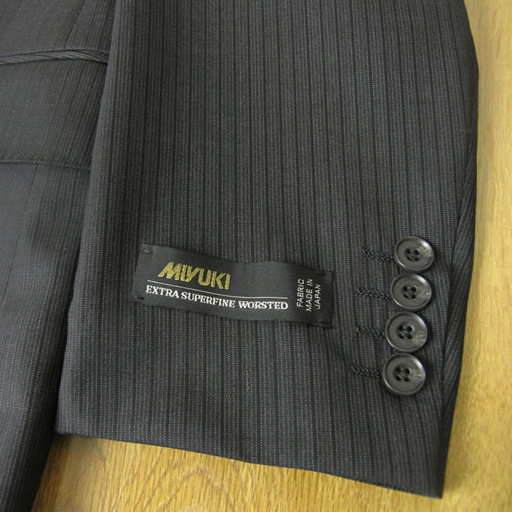 スーツ メンズ 春夏 シングルスーツ 2つボタン ミユキ(MIYUKI) 御幸 ビジネススーツ ストライプ  チャコールグレー 0223 BB4