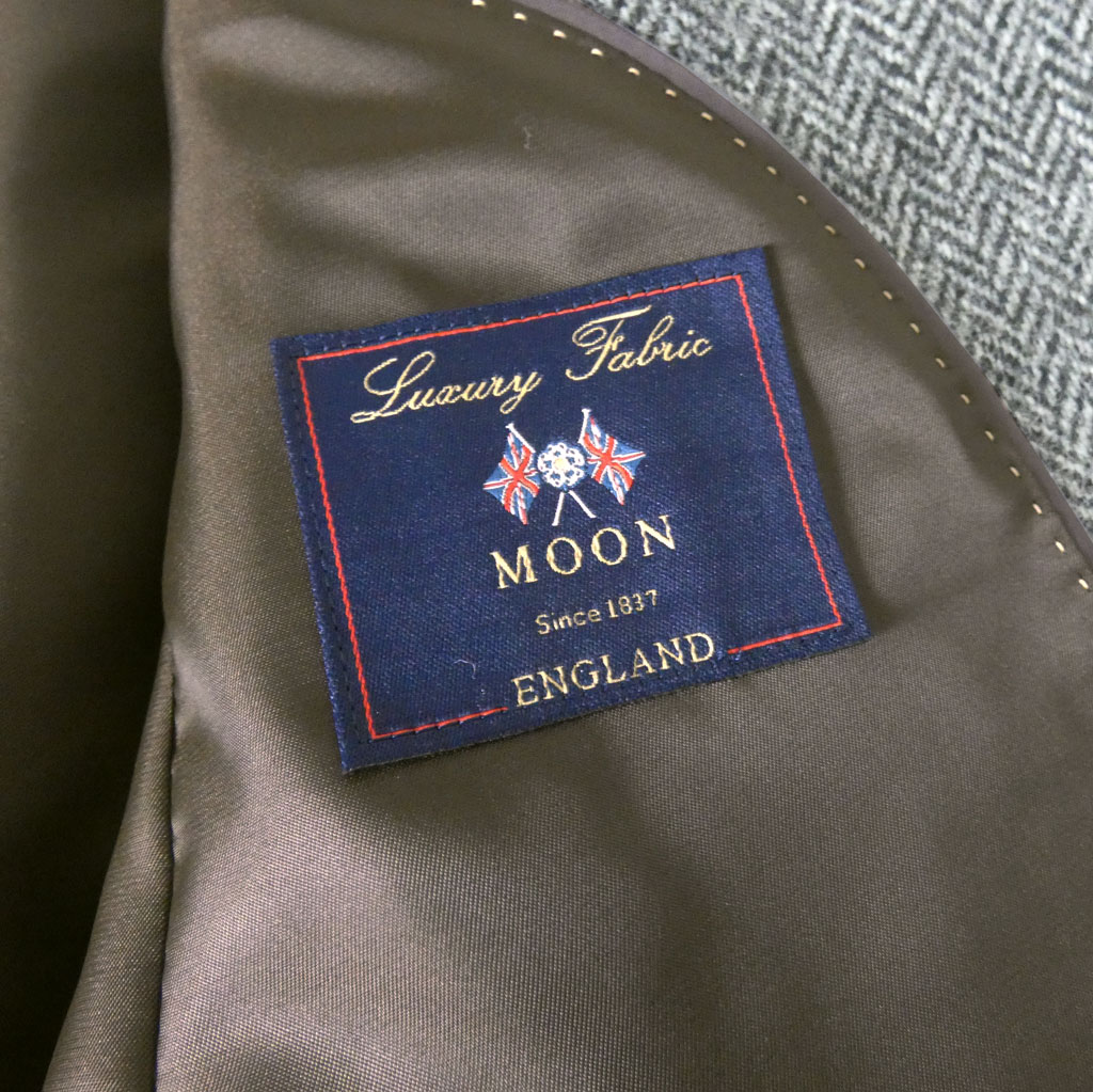 【キングサイズ】ツイードジャケット メンズ 秋冬 3つボタン MOONツイード オックスフォードクラシック プレミアムライン (OXFORD CLASSIC PremiumLine)  段返り三つボタン ヘリンボーン MOON社製生地使用 グレー 0218 E4 E6 E7