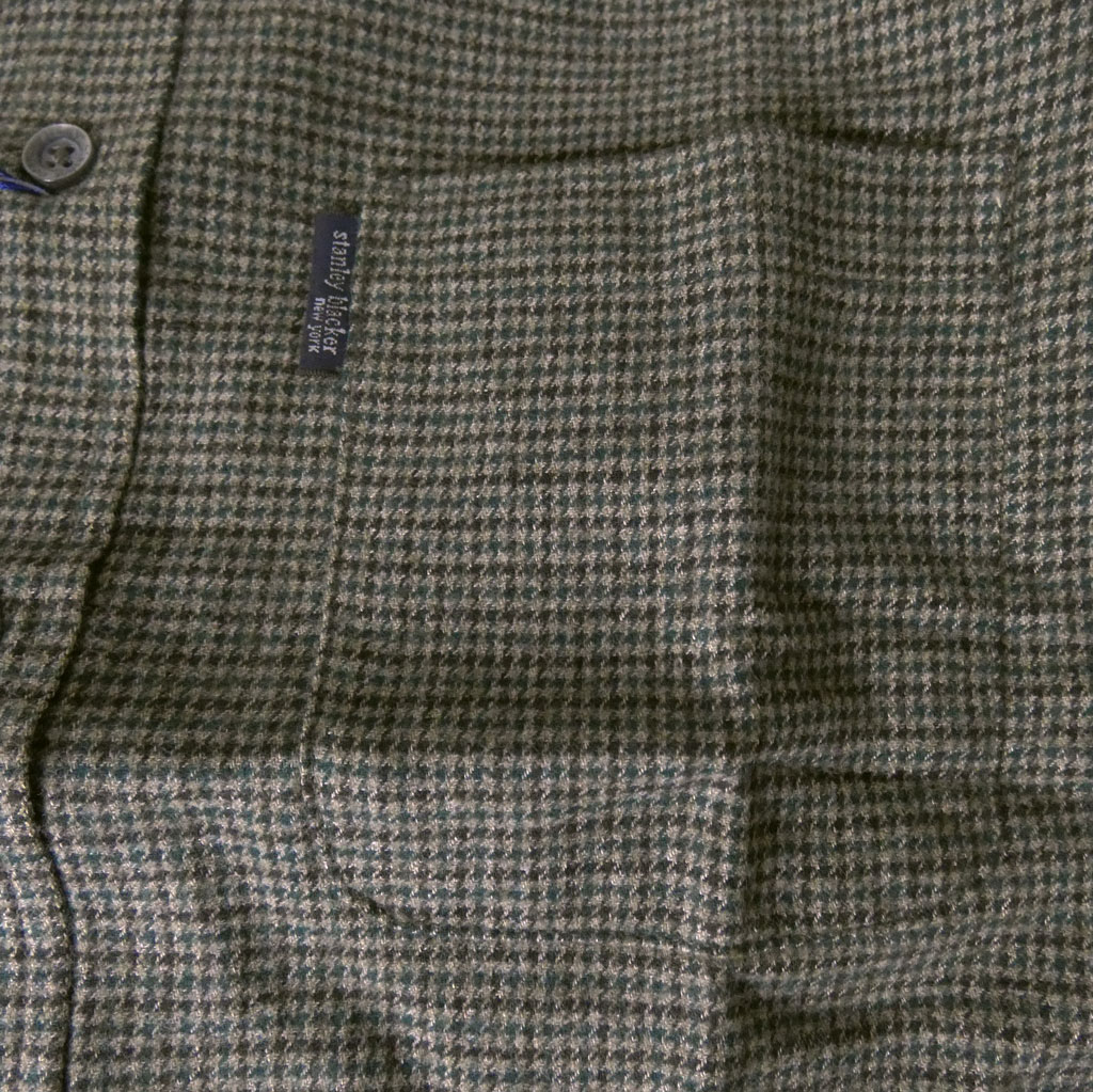 stanley blackerの長袖ネルシャツ ホリゾンタルカラー カーキ系ガンクラブチェック 0610　M