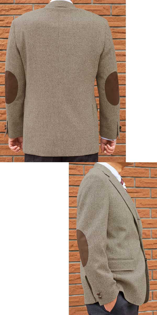 ツイード ジャケット メンズ 秋冬春 3つボタン オックスフォードクラシック プレミアムライン (OXFORD CLASSIC PremiumLine)  千鳥格子 ライトブラウン 5252 A5 A6 A7