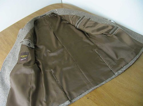 ツイード ジャケット メンズ 秋冬春 3つボタン オックスフォードクラシック プレミアムライン (OXFORD CLASSIC PremiumLine)  千鳥格子 ライトブラウン 5252 A5 A6 A7