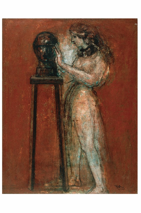 ポストカード　松本竣介《彫刻と女》