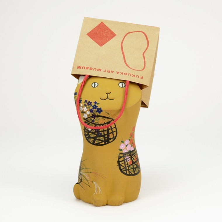 福かぶり猫 花籠図