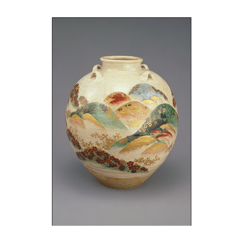 ポストカード 野々村仁清《色絵吉野山図茶壷》