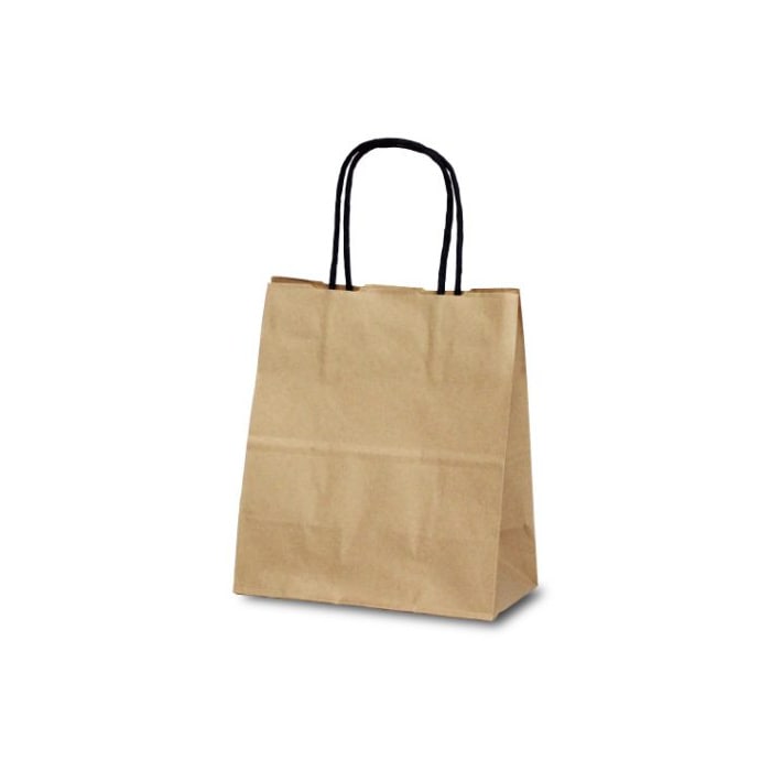 手提袋　Ｔ－１　茶無地　（黒紐）　＃１１２８