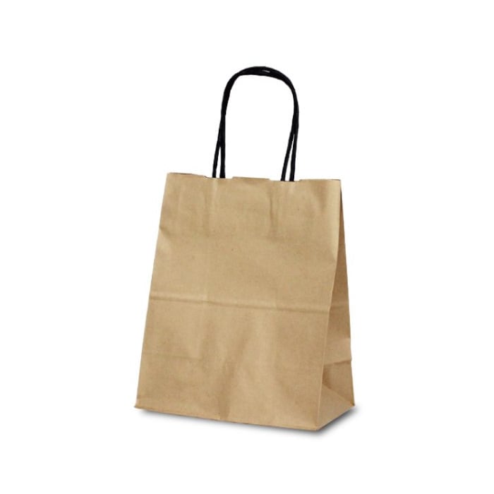 手提袋　Ｔ－２　茶無地　（黒紐）　＃１２５８