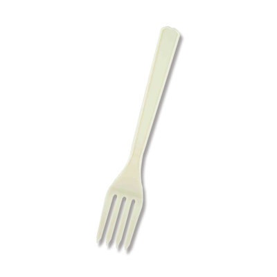 プラスチックフォーク　１６ｃｍ　アイボリー　個包装　＃４５１３００３