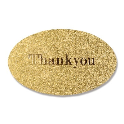 シール　オーバル　サンキュー　金　＃７１６１６２１