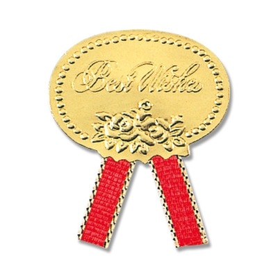 リボン付シール　ベストウィッシュ　赤　Ｓ　＃７０８１２０１