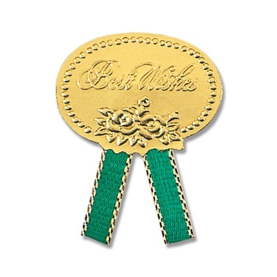 リボン付シール　ベストウィッシュ　緑　Ｓ　＃７０８１２０３