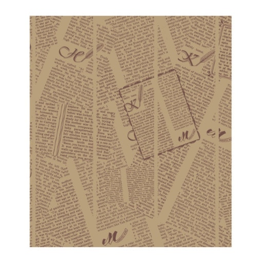 ＷＡＸペーパー　フェザーイニシャル茶　２１．８－２５　＃４５２７００３