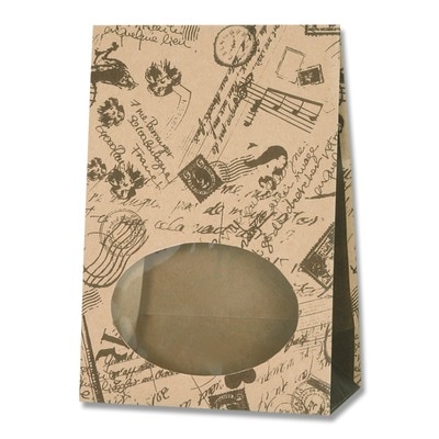 窓付袋　Ｓ１Ｆ　コラージュブラウン　＃４０８１１００