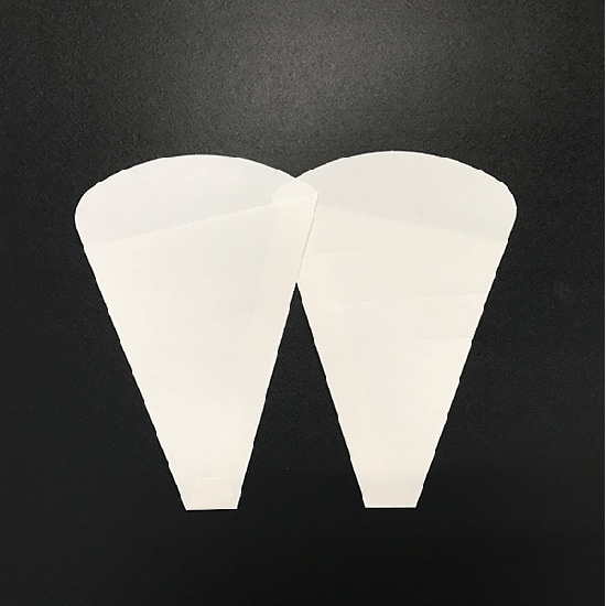 無地三角袋　Ｔ０５（白）スパイラル