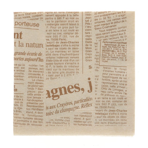 紙ナプキン　２プライ　４折　ニュースレター未晒　＃４５２８００１